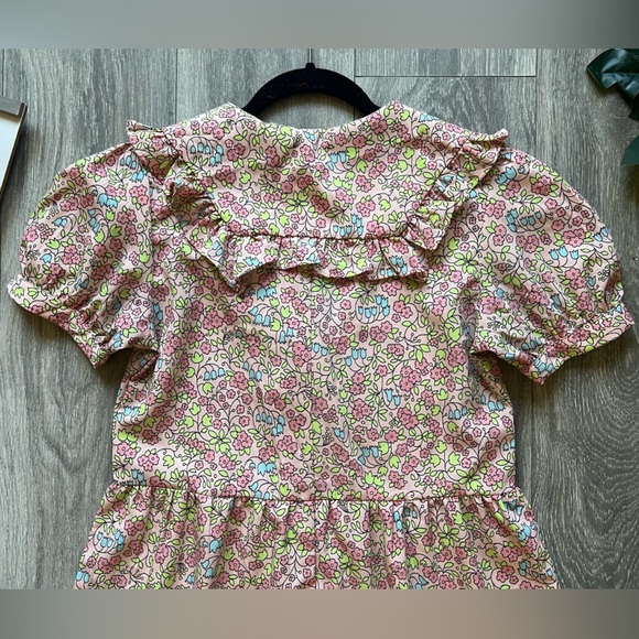 Monki floral print tiered midi dress w statement collar in multi floral print XS - Picture 11 of 15